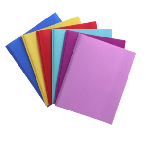 2 Pocket Poly Portfolio with Prongs, Multicolor, 10 Count